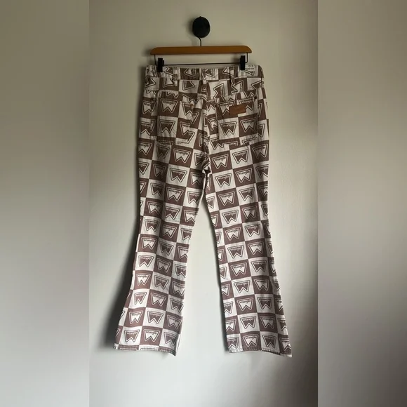 Wrangler Patterned Brown Westeward 626 high rise boot Women's Pants - Picture 6 of 6